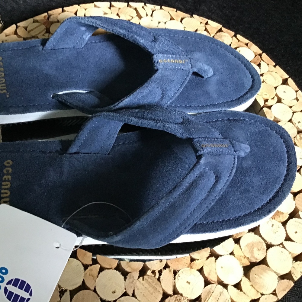 Blue Suede Oceana Flops Size 6